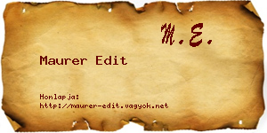 Maurer Edit névjegykártya